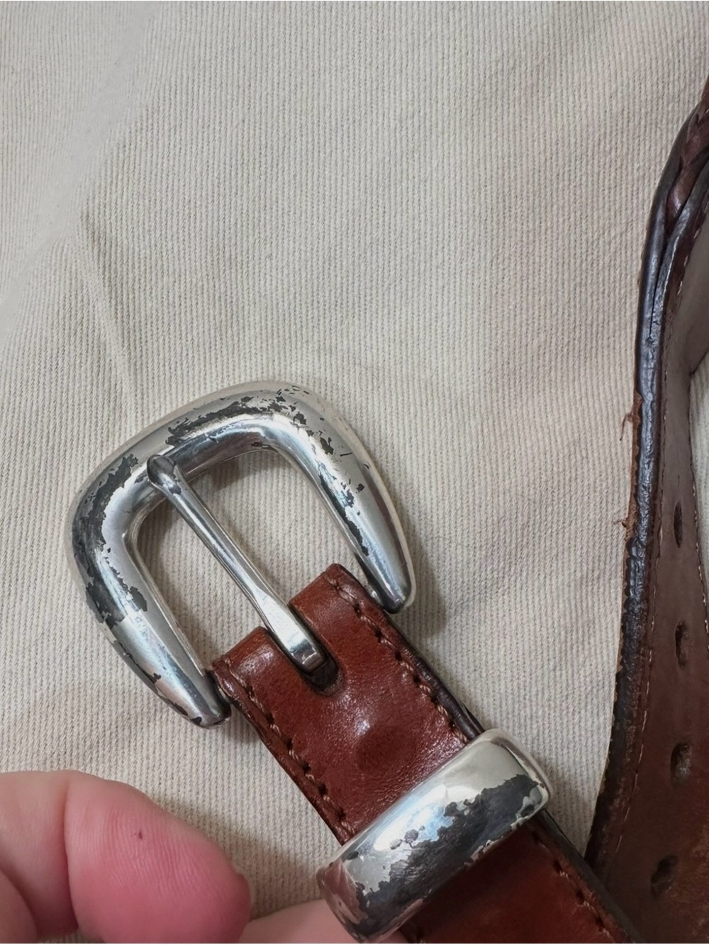 Brighton Santos fabric and leather belt men’s size 40 - Picture 5 of 7